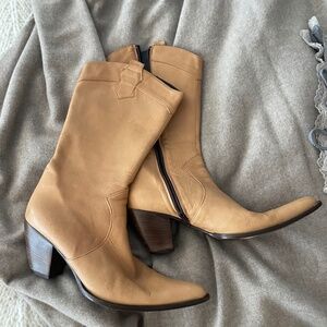 Leather cowboy style boots